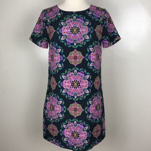 J. Crew Blue Floral Print Gallery Shift Dress